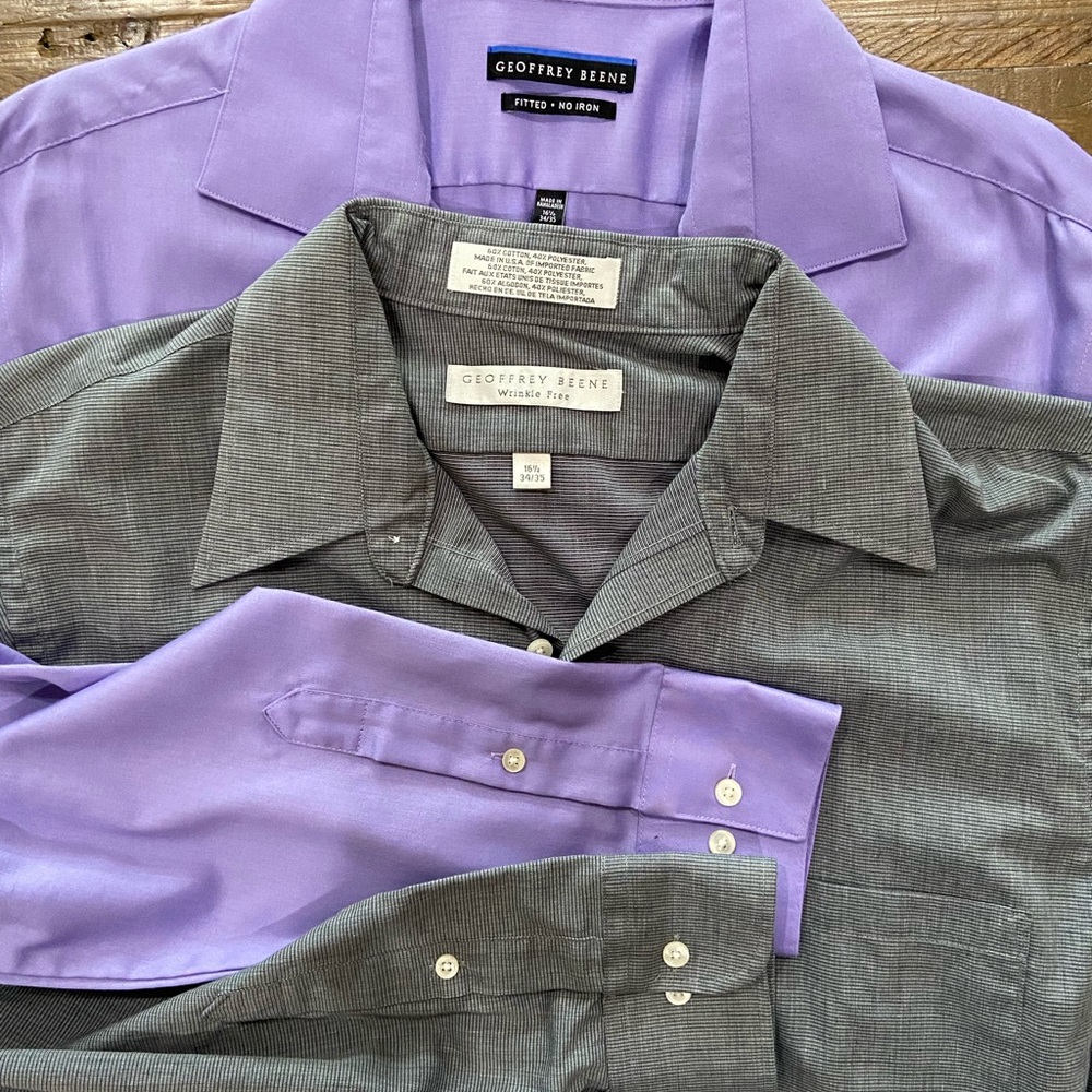 Geoffrey Beene Men's Lavender and Charcoal Dress Shirts